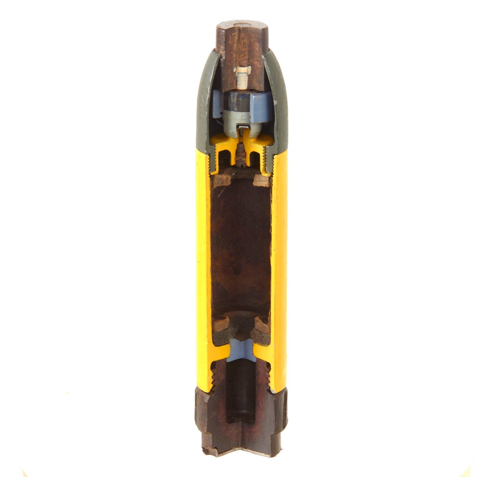Original German WWII 98k Rifle Schießbecher Anti-Personnel Grenade Round Cutaway with Restored Markings dated 1944 - Inert