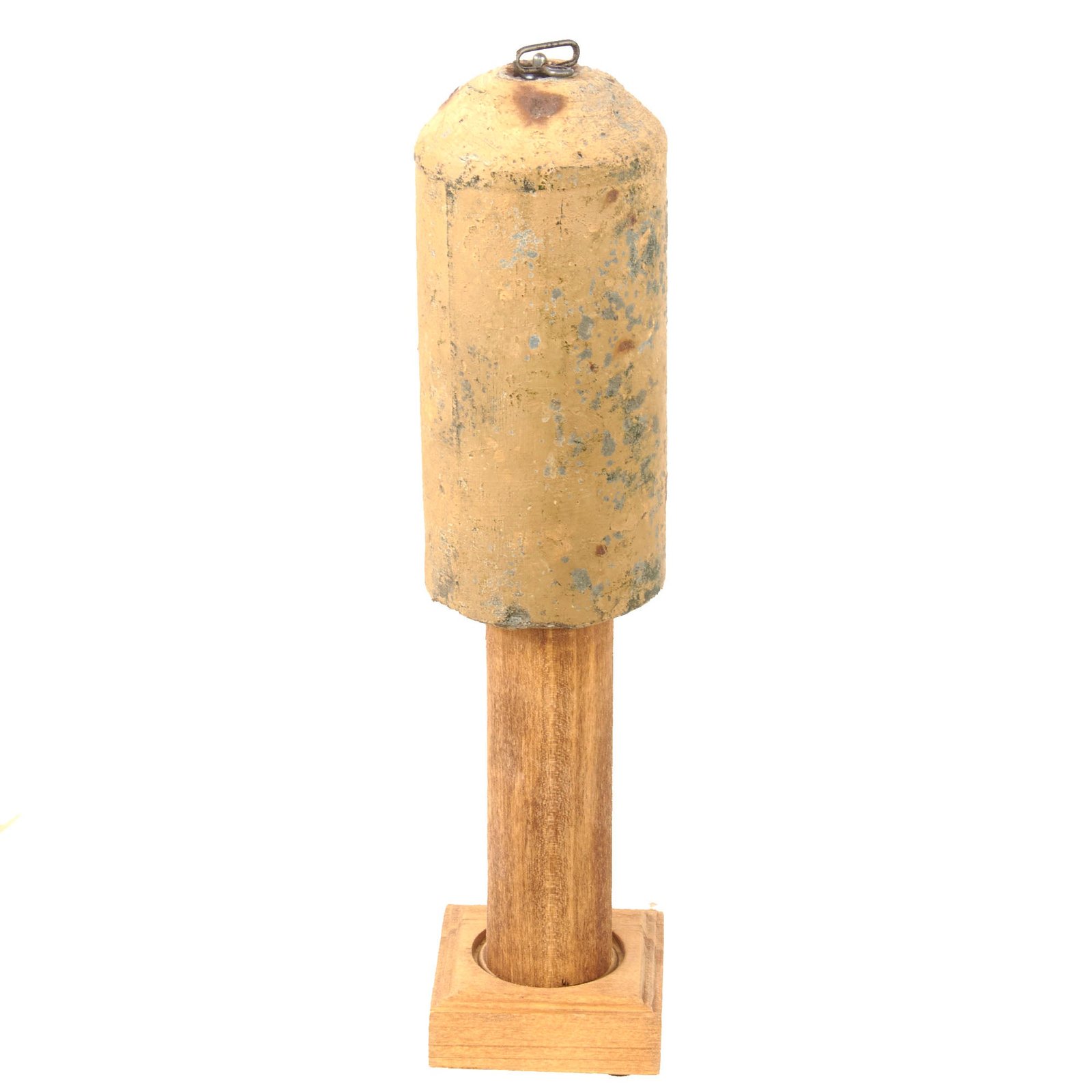 Original German WWII Stock-Mine 43 Anti-Personnel Concrete Stake Mine Mounted on Display Stand - STO.MI.43