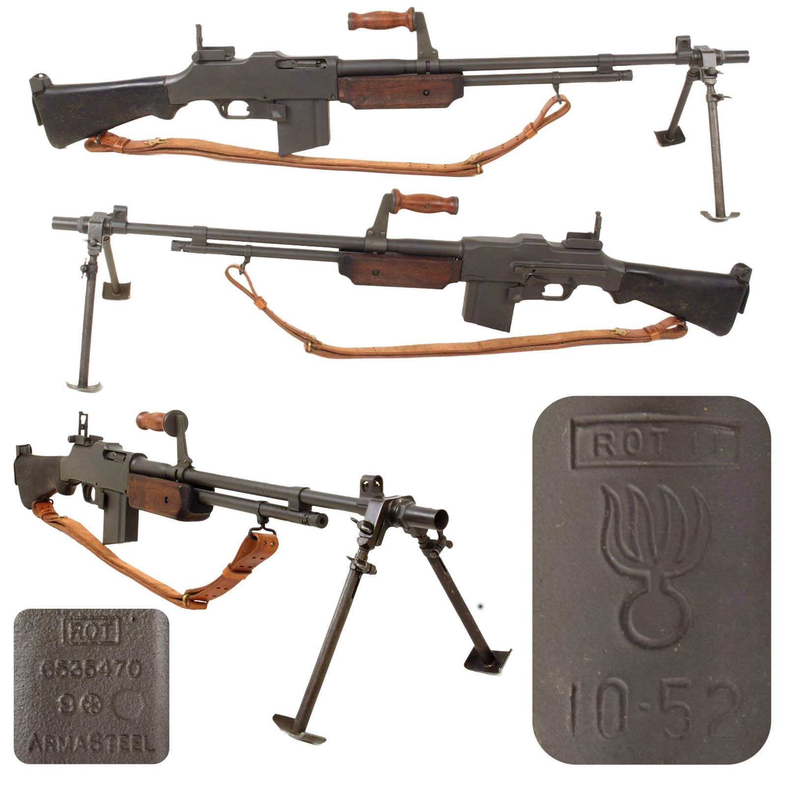 Original U.S. Korean War BAR Browning M1918A2 Display Gun Constructed using Genuine Parts with Replica Sling - Live ROT II Barrel Dated 10-52