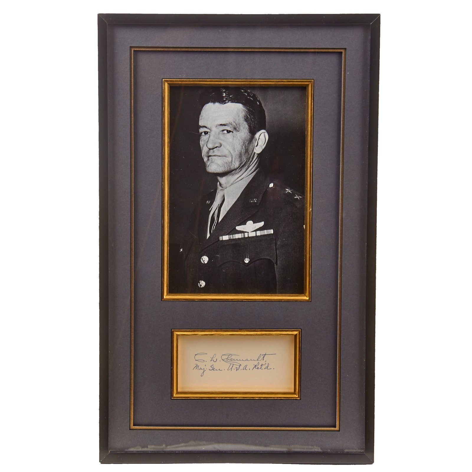 Original U.S. WWII Framed Flying Tigers Commander General Claire Lee Chennault Signature - 11¼ x 18¼”