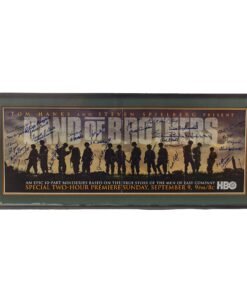 Original U.S. WWII Framed “Band of Brothers” Poster with 29 Total Signatures of Veterans - 14¼ x 33¼”