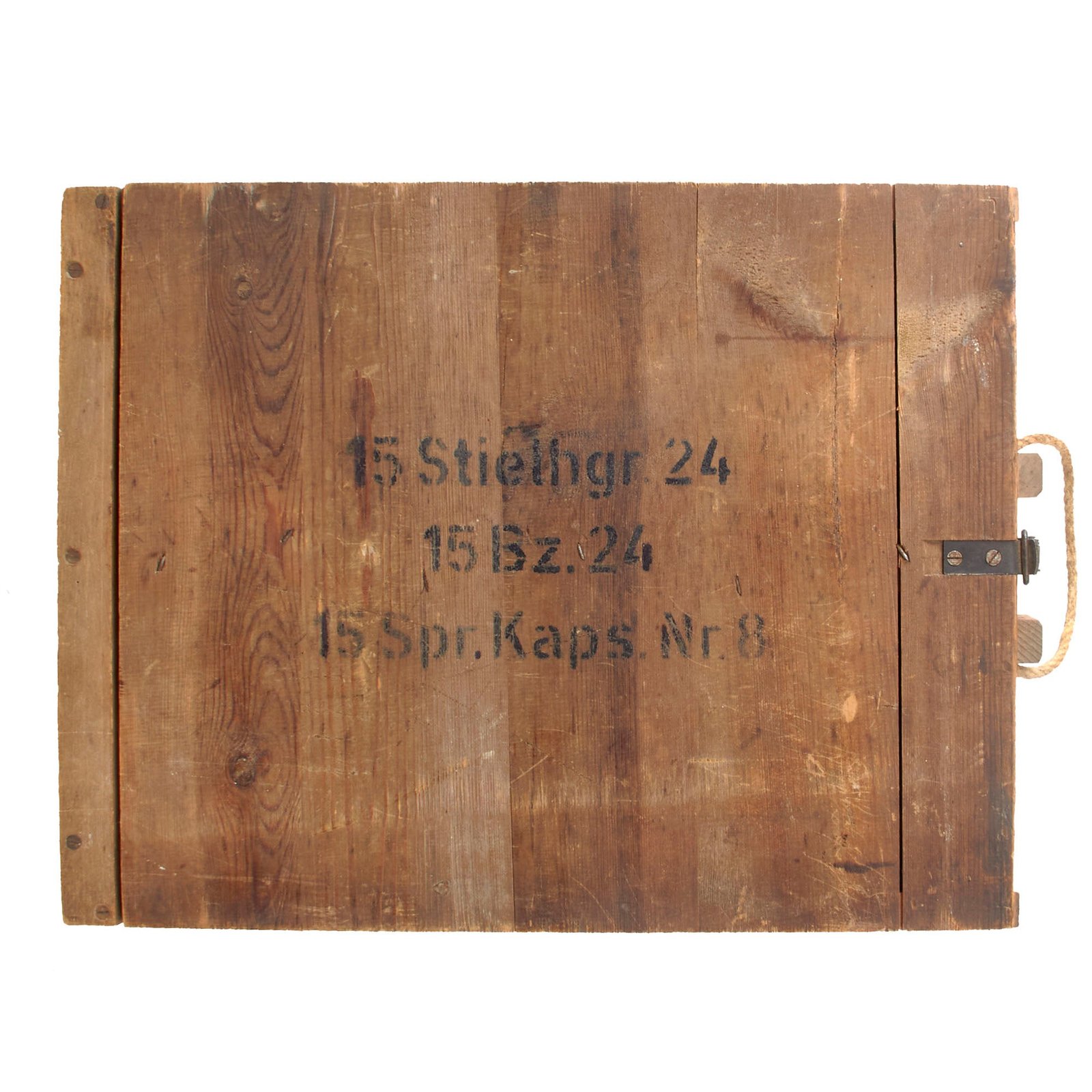 Original German WWII M24 Stielhandgranate Transit Crate with Rope Handle & Functional Latch