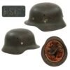 Original German WWII Single Deca M40 Army Heer Steel Helmet with 59cm Liner and Broken Chinstrap - NS66