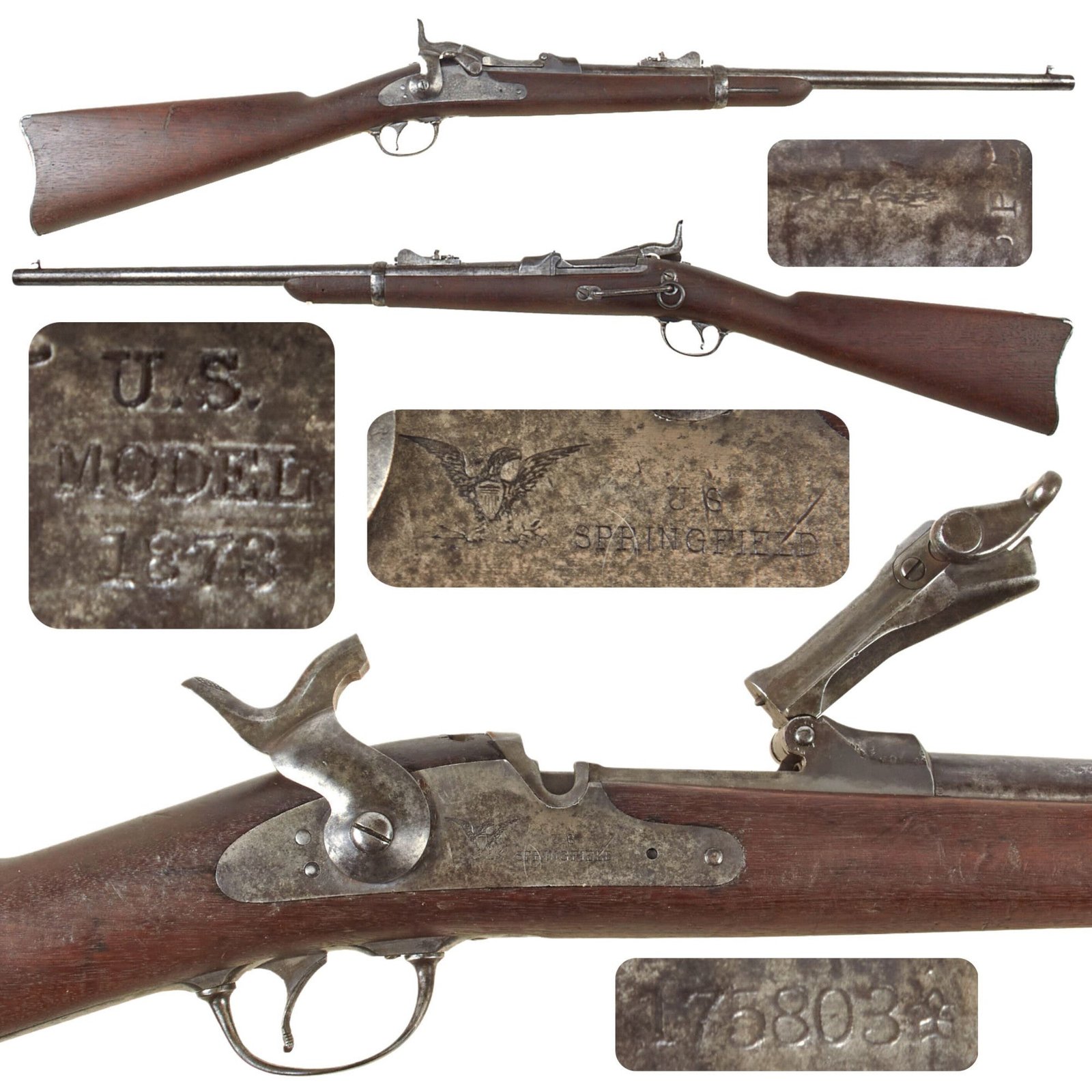Original U.S. Springfield Trapdoor Model 1873 Saddle Ring Carbine Serial 175803★ - Made in 1882