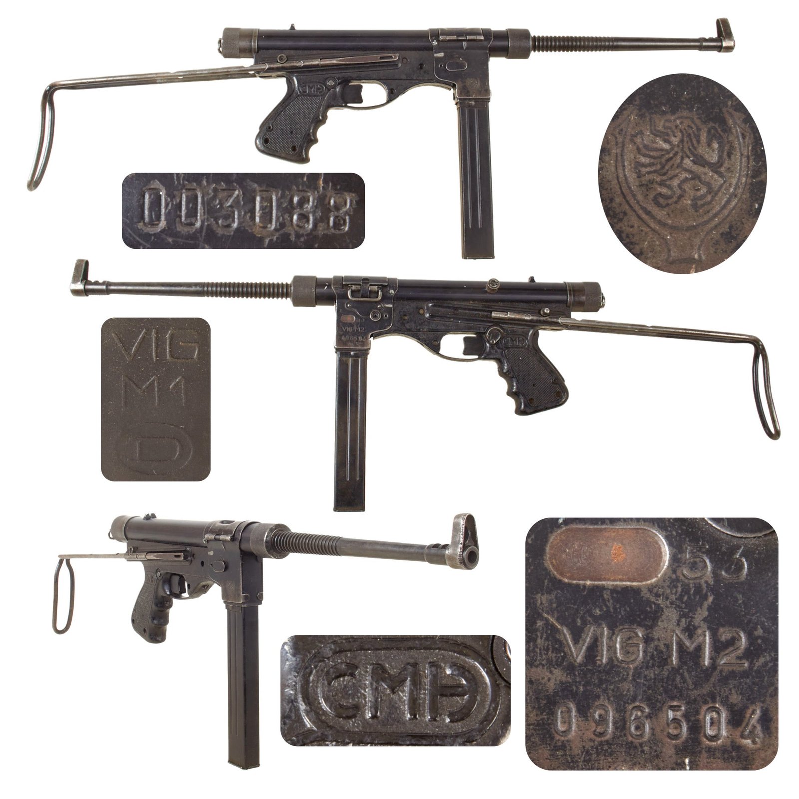 Original Belgian Vigneron M2 Aluminum Receiver Display Submachine Gun with Excellent Live Barrel and Magazine - Serial 096504