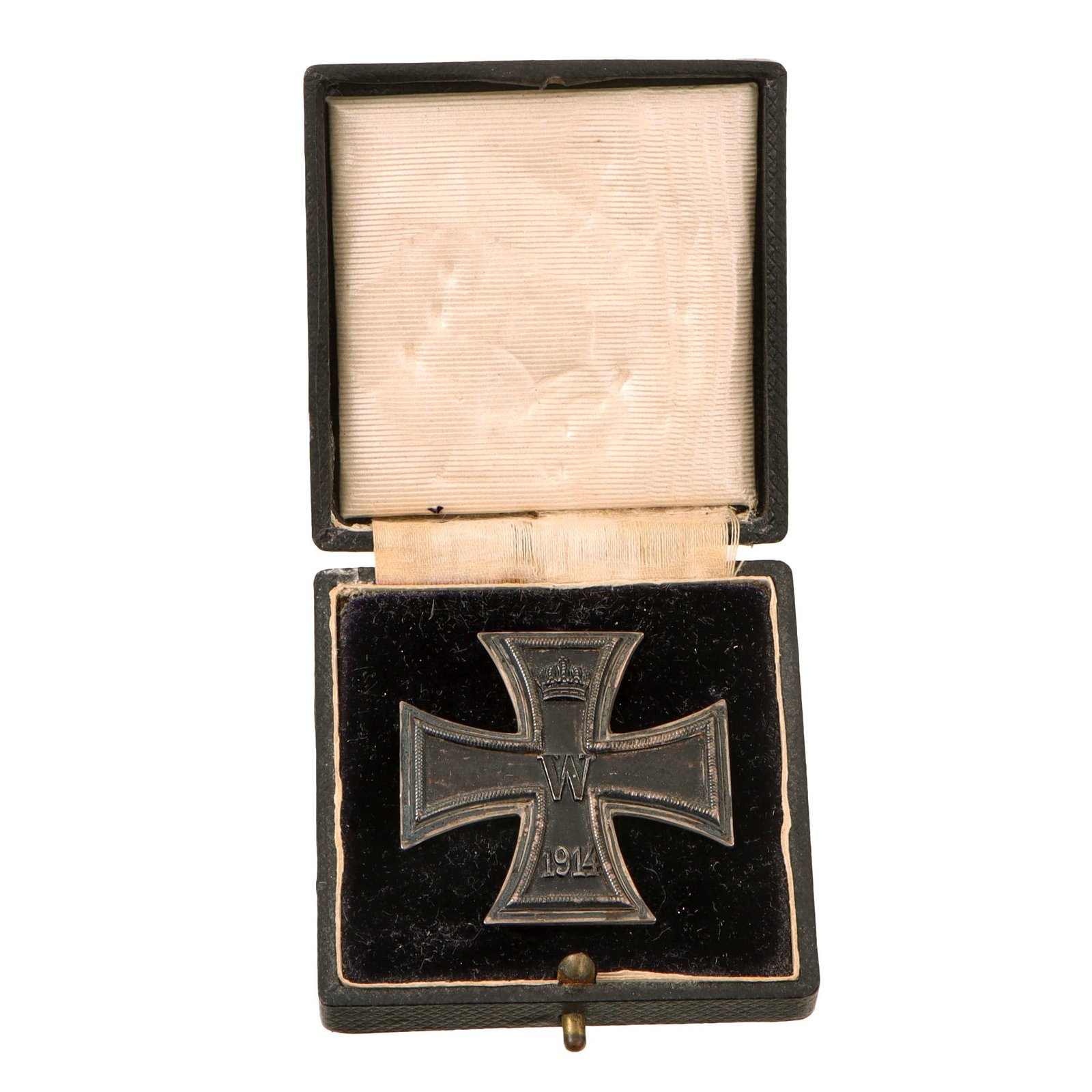 Original Imperial German WWI Cased Prussian Iron Cross First Class 1914 with Pinback by the Royal Mint Order - EKI