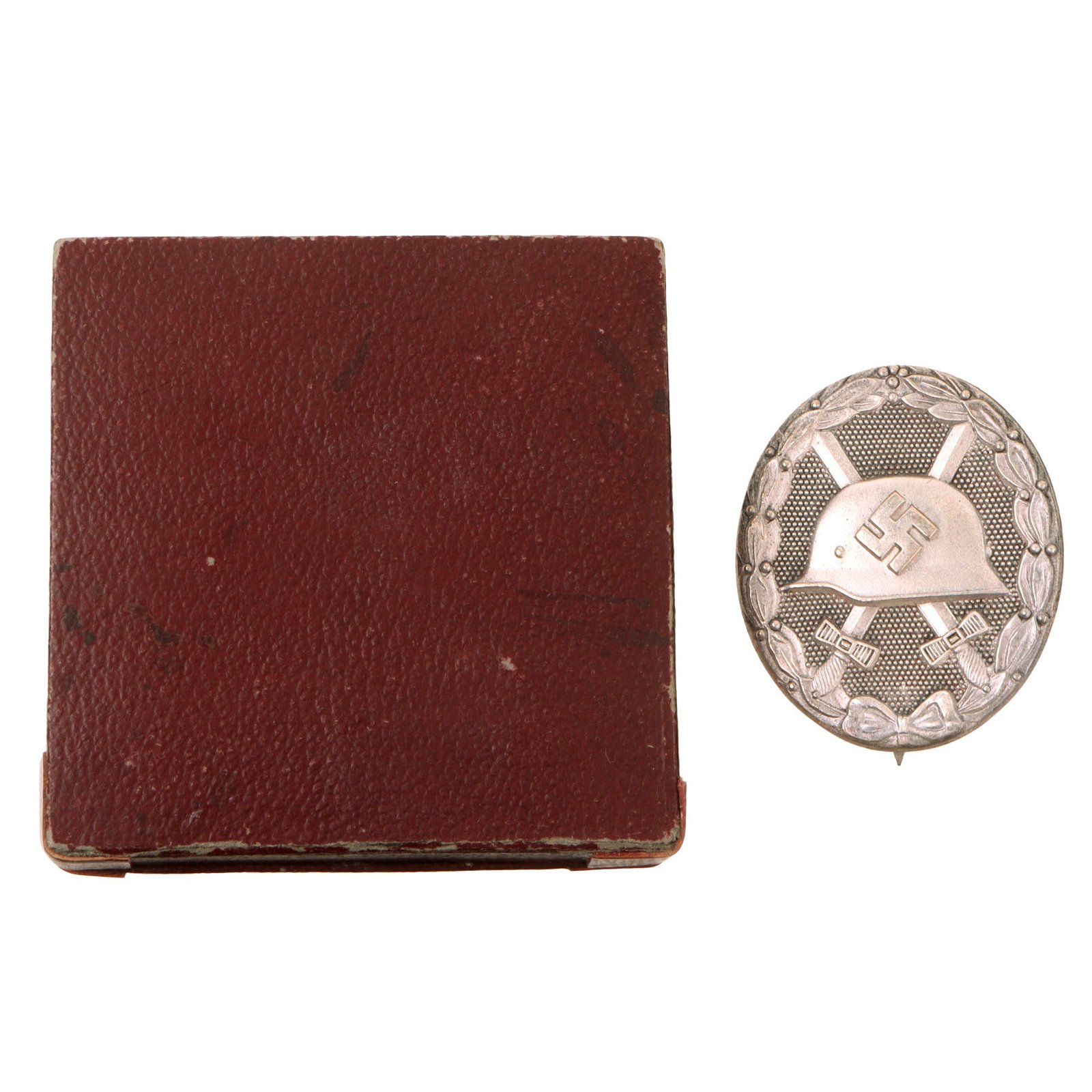 Original German WWII Second Class Silver Wound Badge by Klein & Quenzer A.G in Original Case