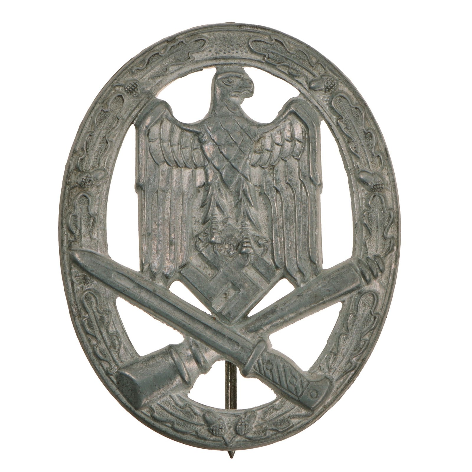 Original German WWII Silver Grade General Assault Badge by F. W. Assmann & Söhne of Lüdenscheid