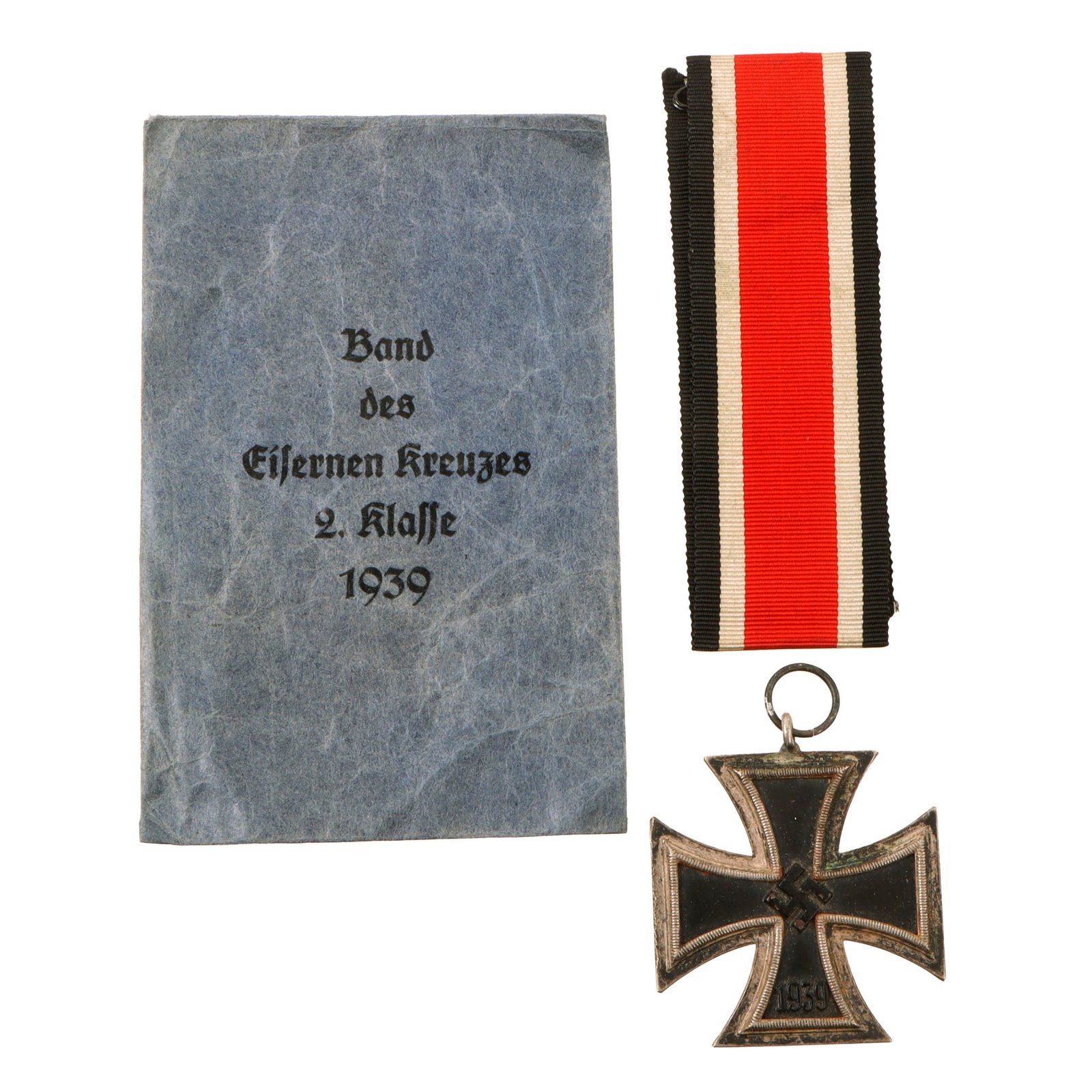 Original German WWII Wehrmacht Iron Cross 2nd Class 1939 with Ribbon in Paper Packet by Carl Knoblauch - EKII