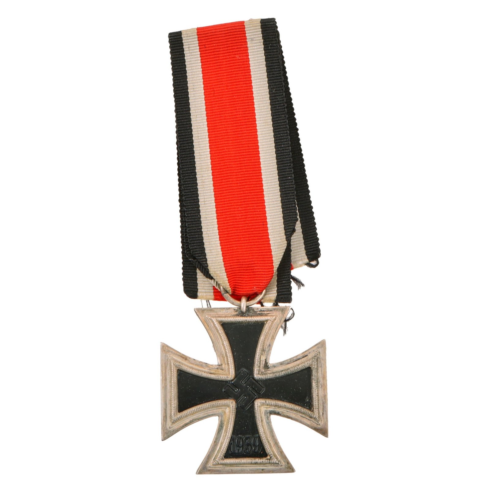 Original German WWII Wehrmacht Iron Cross 2nd Class 1939 by Hermann Aurich of Dresden with Ribbon - EKII
