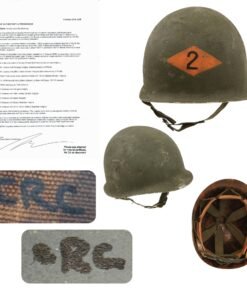 Original U.S. M1 Helmet Used in Saving Private Ryan – 2nd Ranger Battalion – With Copy of Notarized Letter of Authenticity