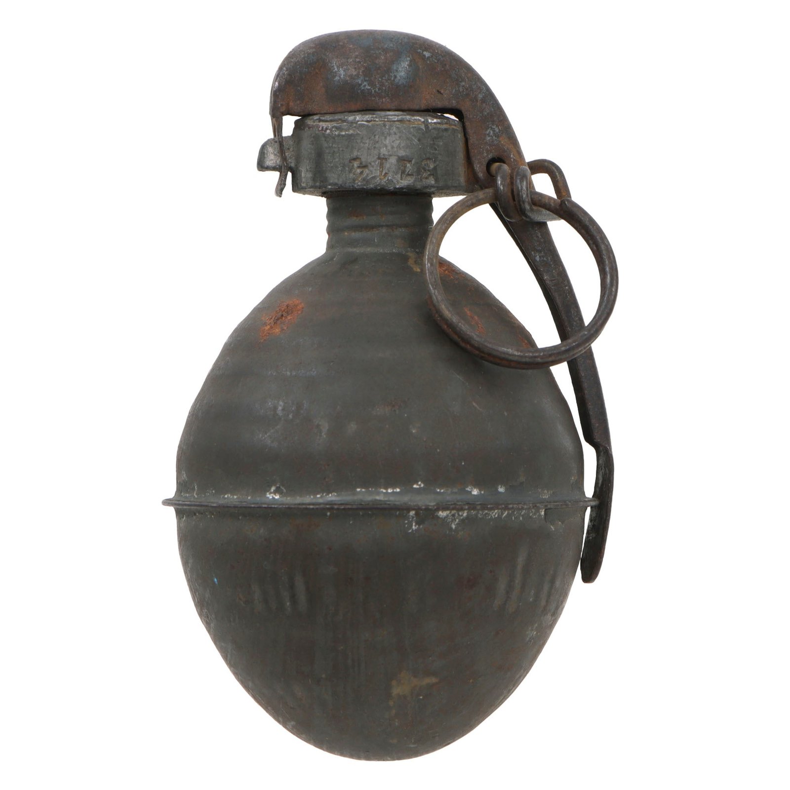 Original French WWI Model 1914 OF1 Egg Hand Grenade circa 1915 - 1917 - Inert