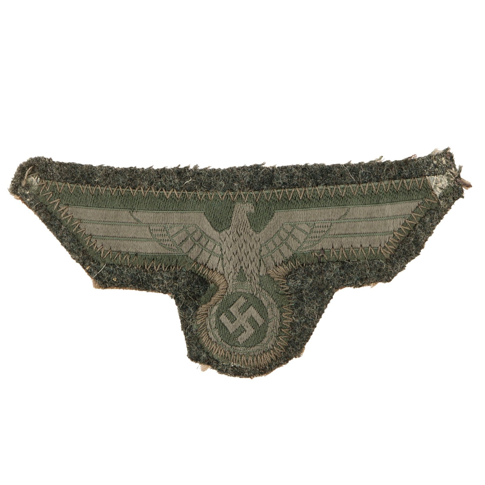 Original German WWII Heer Army EM/NCO BeVO Breast Eagle - Field Uniform Cutoff