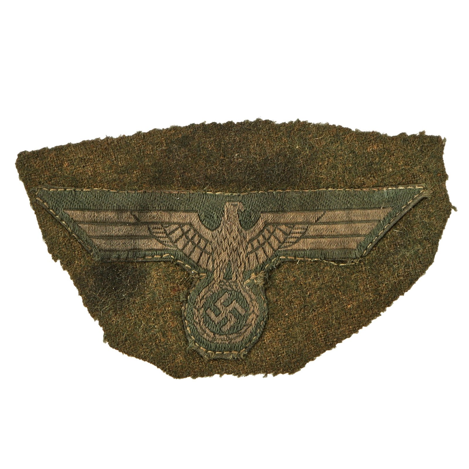 Original German WWII Heer Army EM/NCO BeVO Breast Eagle - Field Uniform Cutoff