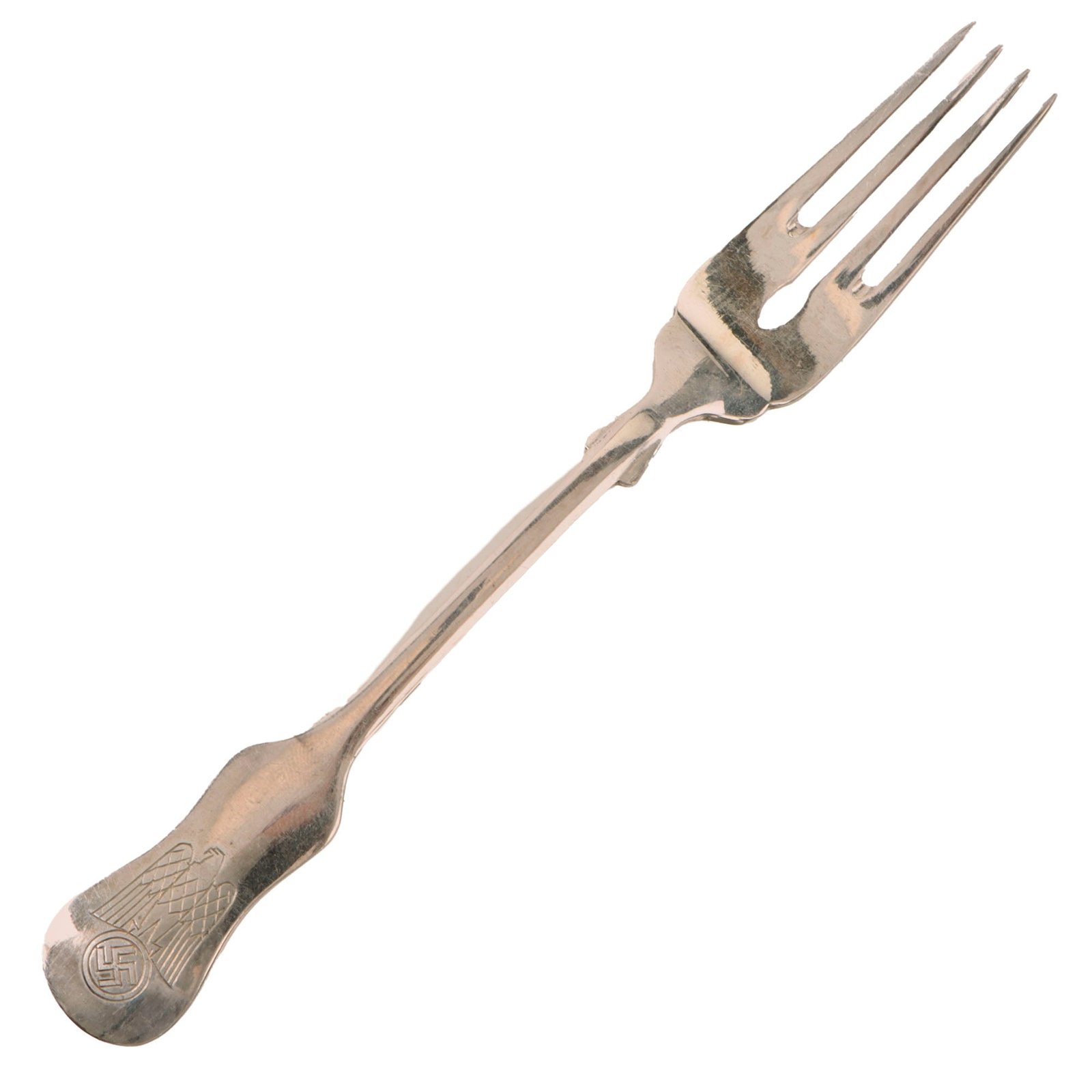 Original German WWII Schloss Klessheim Pattern Silver Fish Fork by Arthur Krupp of Berndorf