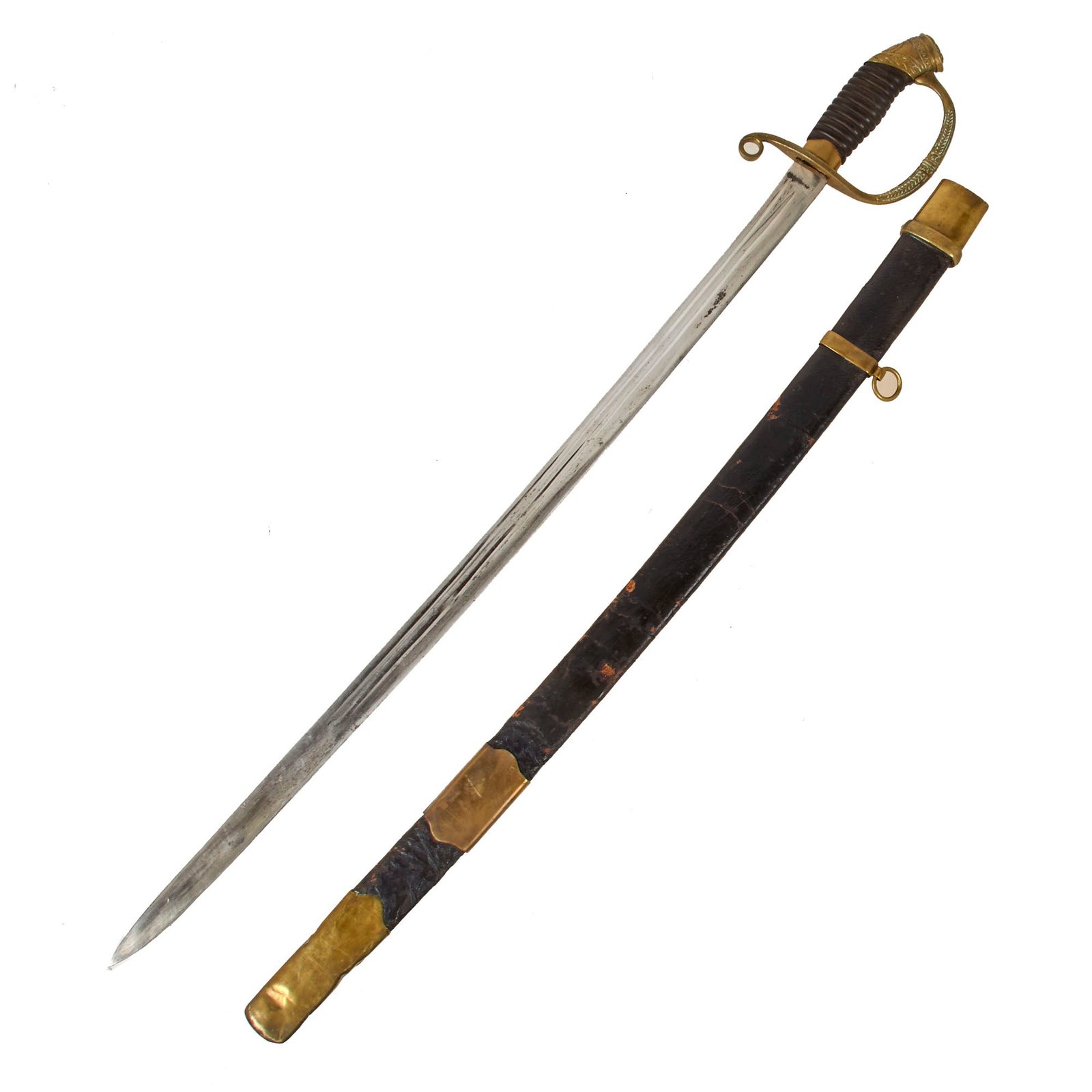 Original Imperial Russian WWI Era Model 1881 Dragoon Officer’s Shashka Sword with Scabbard & Nicholas II Cypher on Pommel