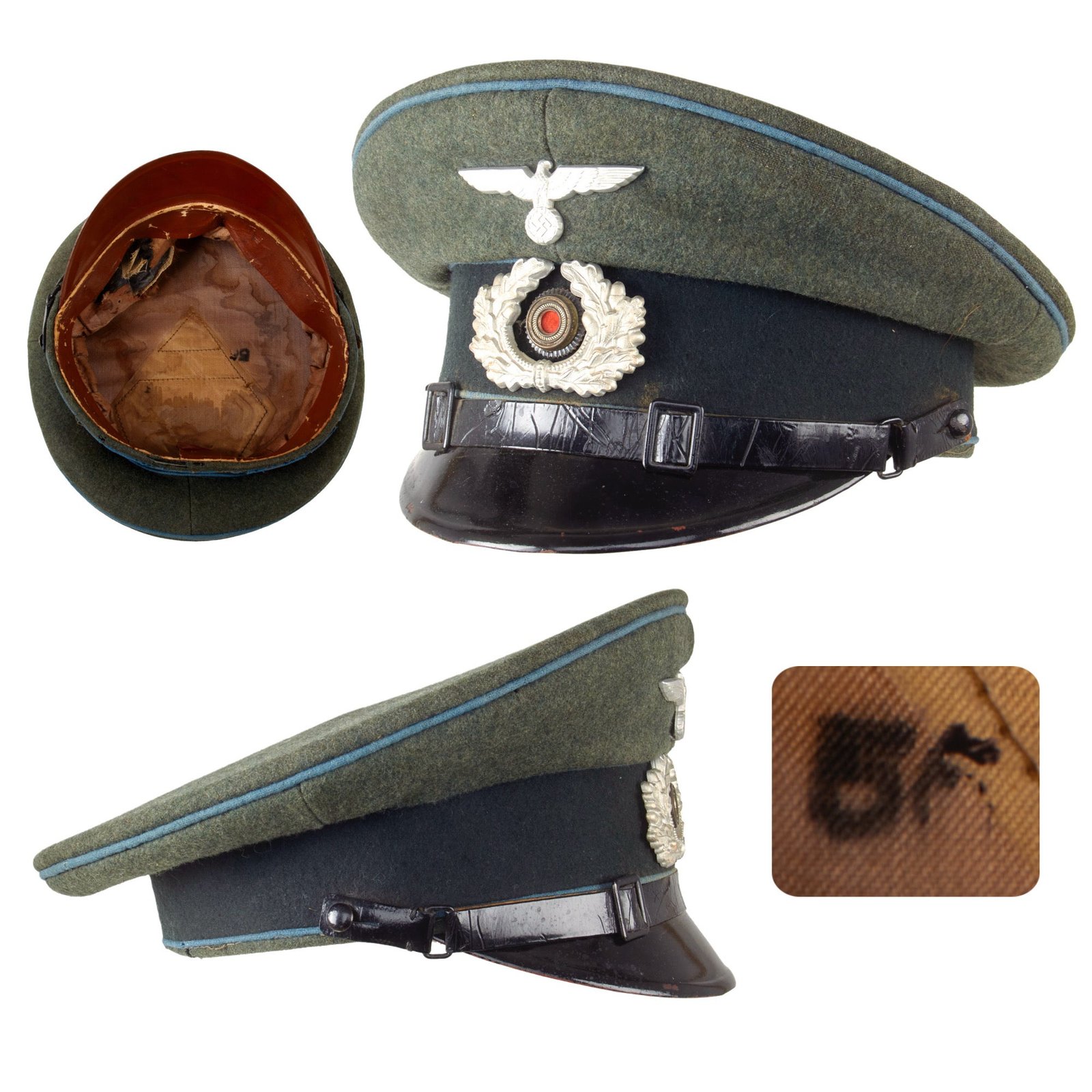 Original German WWII Heer Transport and Supply Troop EM/NCO Schirmmütze Visor Cap by Aegant - Size 55