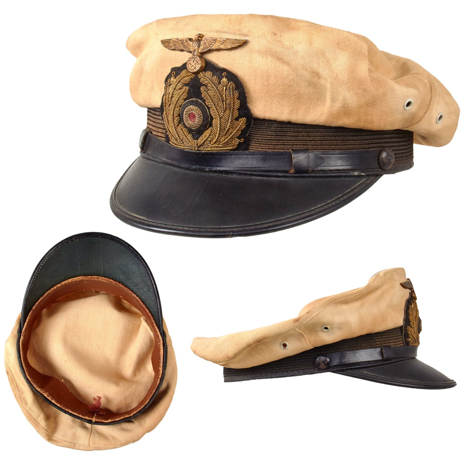 Original German WWII Kriegsmarine Navy White Summer Weight Senior NCO’s Schirmmütze Visor Cap