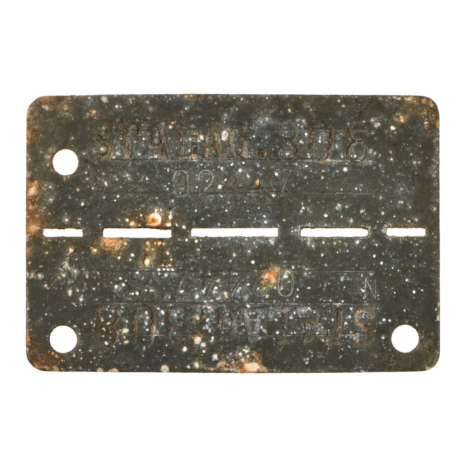 Original German WWII Stalag 308 Stalag VIII-E Russian Prisoner Dog Tag