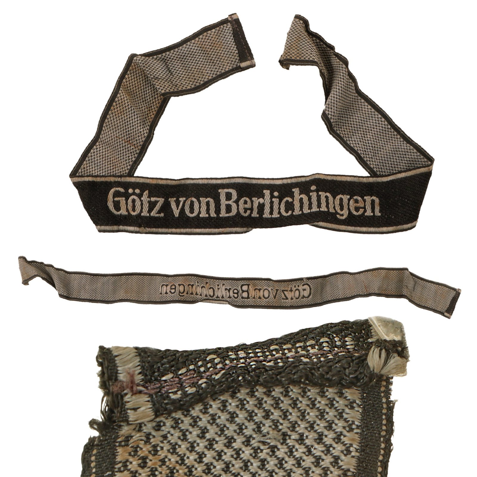 Original German WWII Rare 17th SS Panzergrenadier Division "Götz von Berlichingen" Cuff Title by BeVO Wuppertal
