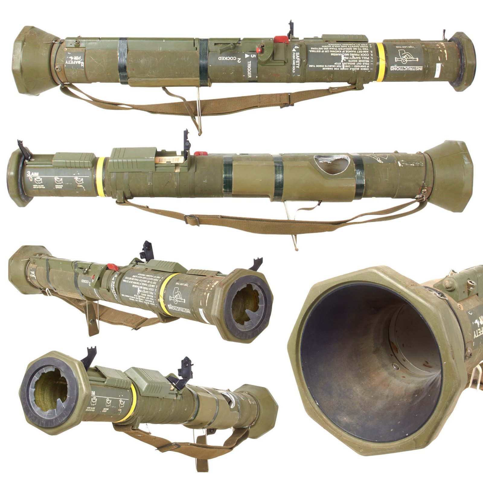 Original U.S. M136 AT-4 Recoilless Smoothbore 84mm Anti-Tank Launcher with Sling - Inert