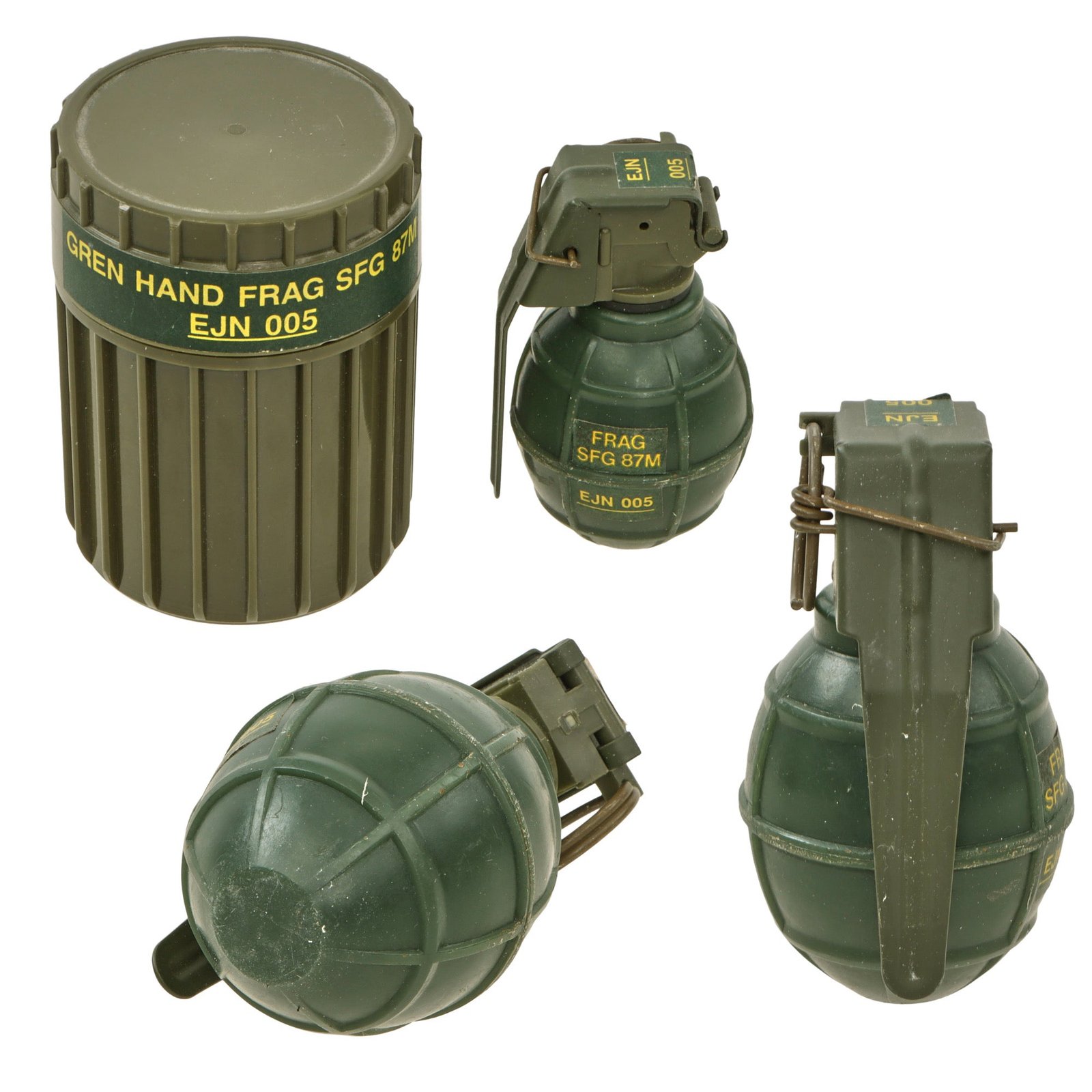Original Singapore Modern Inert SFG 87 Fragmentation Grenade in Original Canister - Rare