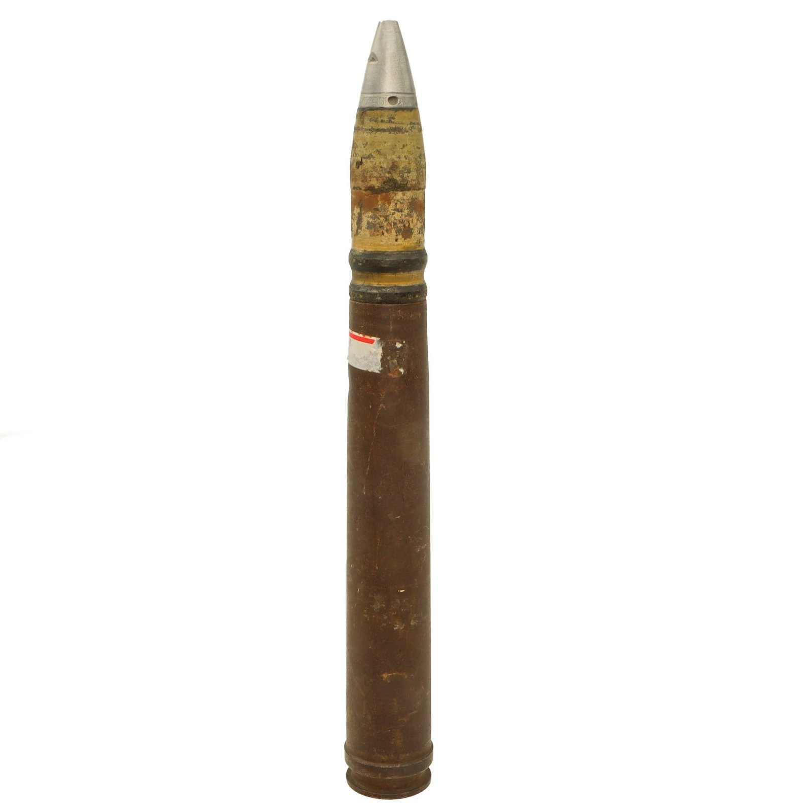Original German WWII Kriegsmarine Inert 3.7cm Naval Flak Shell - Dated 1942 & 1944