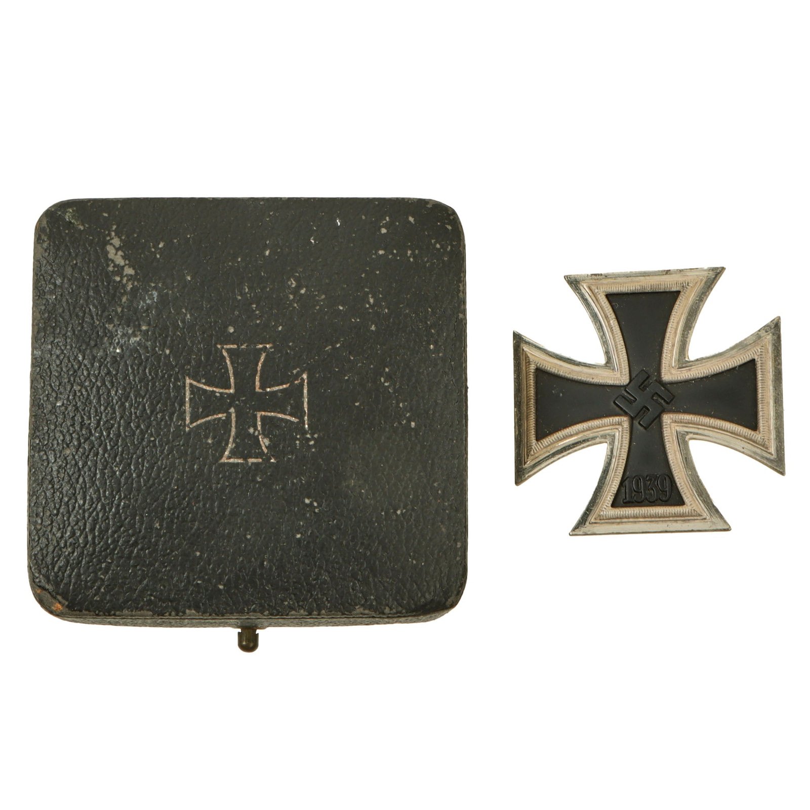 Original German WWII Excellent Cased Iron Cross First Class 1939 by Rudolf Wachtler & Lange of Mittweida - EKI