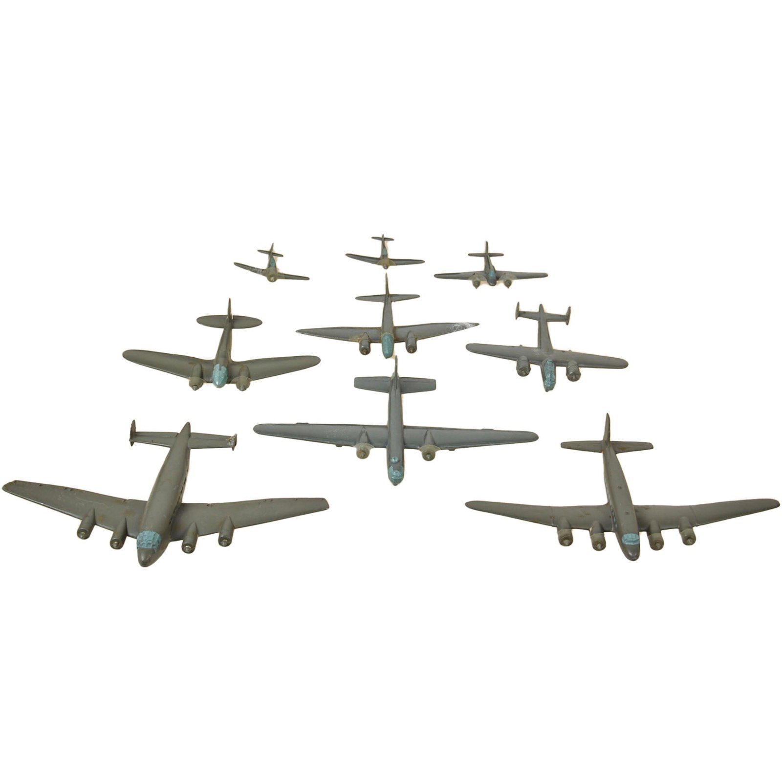 Original German WWII German Luftwaffe Recognition Model Airplanes by Wiking - Lot of 9