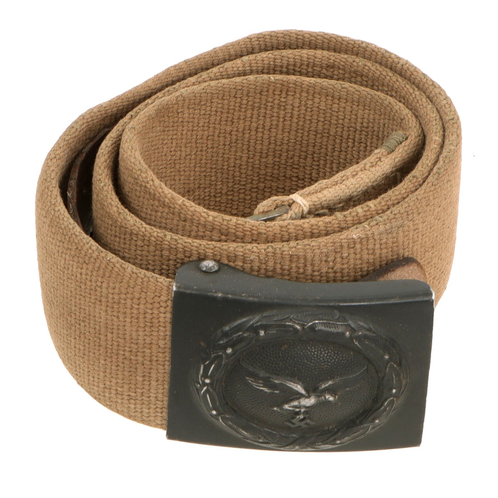 Original German WWII Rare Luftwaffe Afrikakorps DAK Web Belt with Steel Buckle - dated 1940