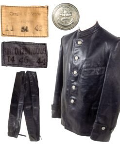 Original German Kriegsmarine Private Purchase U-Boat Leather Jacket and Trouser Set - Maker Marked with Sizes