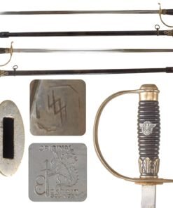 Original German WWII SS Police NCO Degen Dress Sword by Carl Eickhorn with Scabbard - SS-Kulturzeichen Markings