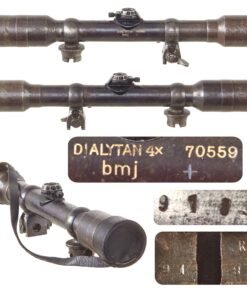 Original German WWII Dialytan x4 Sniper Scope with High Turret Mount and Leather Eye-Cups by Hensoldt & Sohne Werke A-G of Wetzlar - Serial 70559