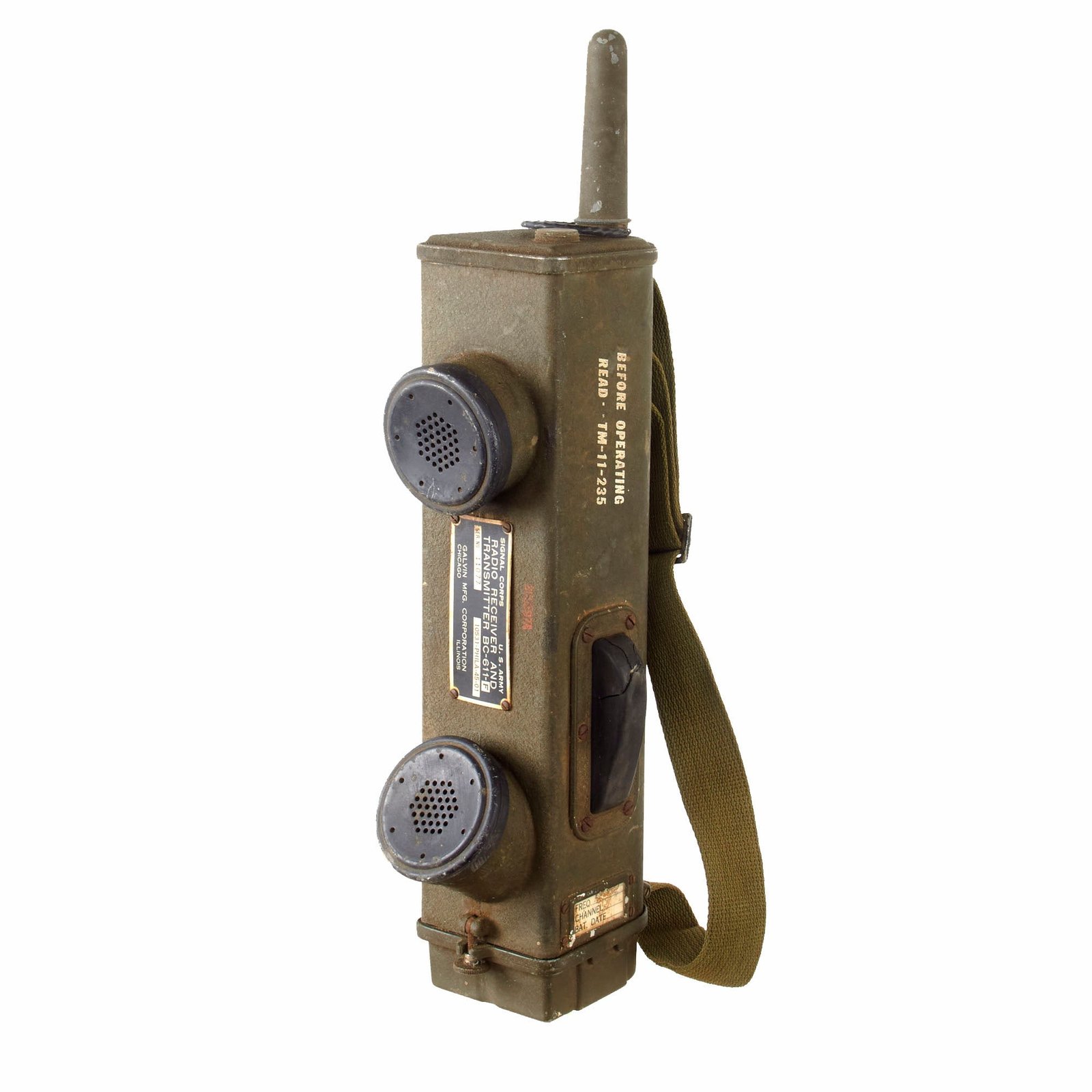 Original U.S. WWII Handie Talkie SCR-536 Radio Transceiver BC-611 -F by Galvin Manufacturing Corporation