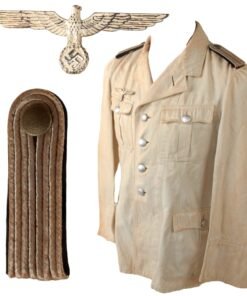 Original German WWII Heer Army Pioneer Combat Engineer Leutnant Summer White Uniform Tunic