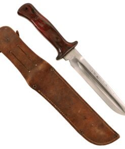 Original U.S. WWII Cut Down M1913 “Patton” Saber Fighting Knife by the Anderson Knife Company of Glendale, California with Leather Sheath & Bowie Style Blade