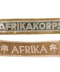 Original German WWII Deutsches Afrikakorps DAK Uniform Cutoff Cuff Title Set- AFRIKAKORPS and AFRIKA