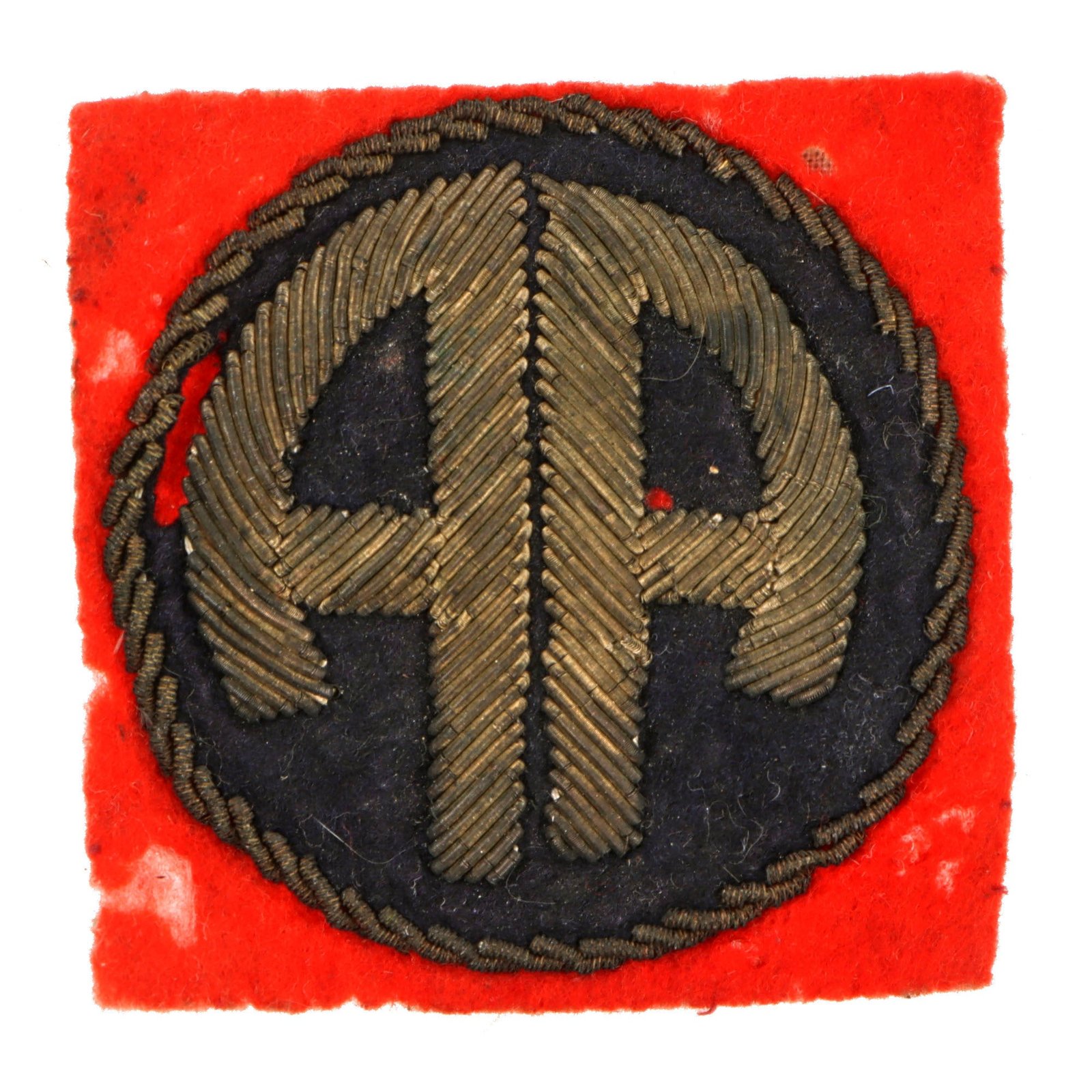 Original U.S. WWII British-Made 82nd Airborne Division Bullion Patch Without Rocker