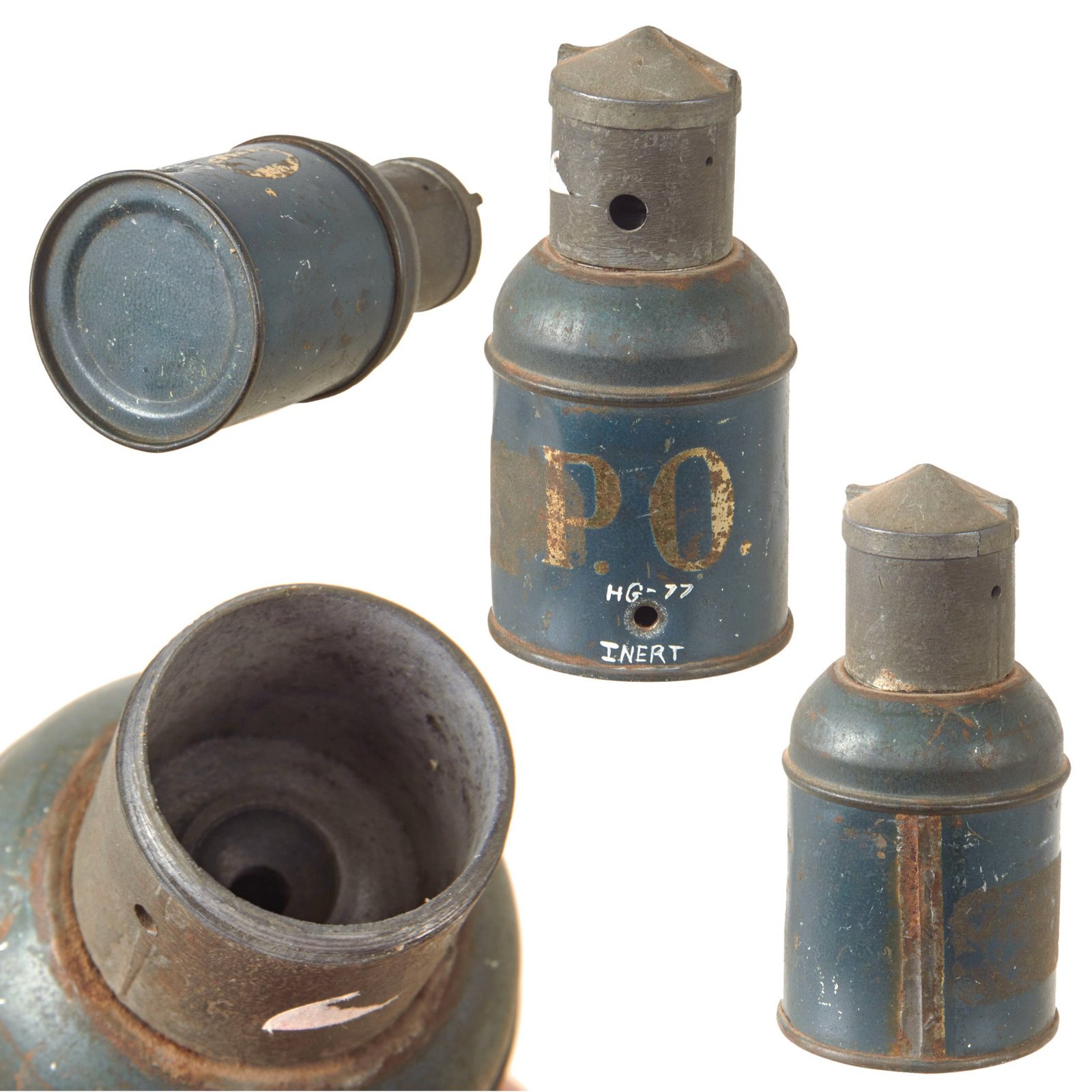 Original Italian WWI Inert Petardo Offensive Grenade with Fuze Cover - Very Rare