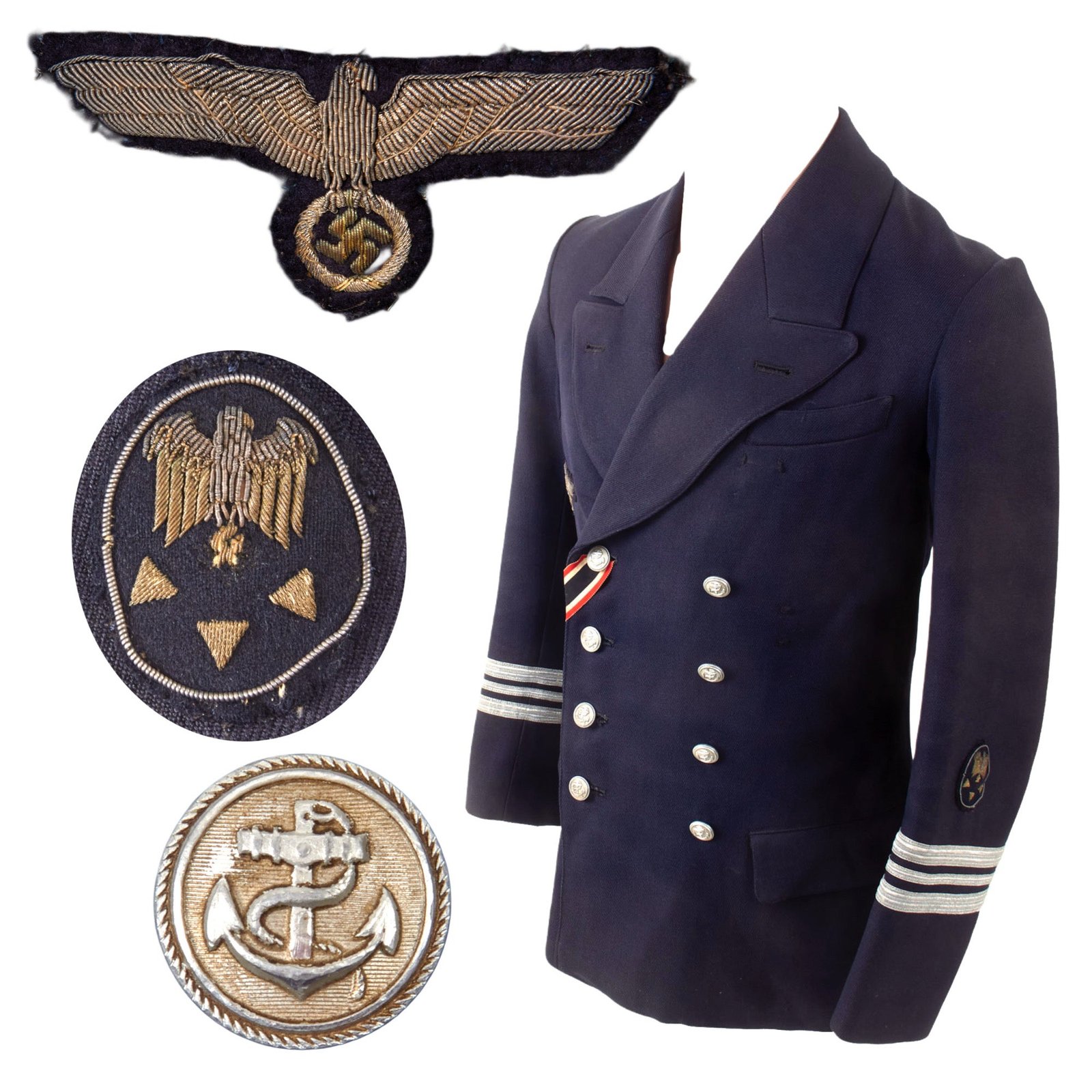 Original German WWII Kriegsmarine Advanced Technical Official Kapitänleutnant Administrative Officer's Uniform Reefer Jacket
