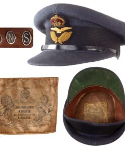Original British WWII Royal Air Force RAF Officer Visor Cap by John Wales Smith & Sons of Leeds with Monogram
