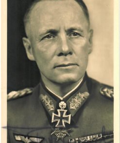Original German WWII Generalfeldmarschall Erwin Rommel 9cm x 14cm Signed Photo Postcard - Circa 1942