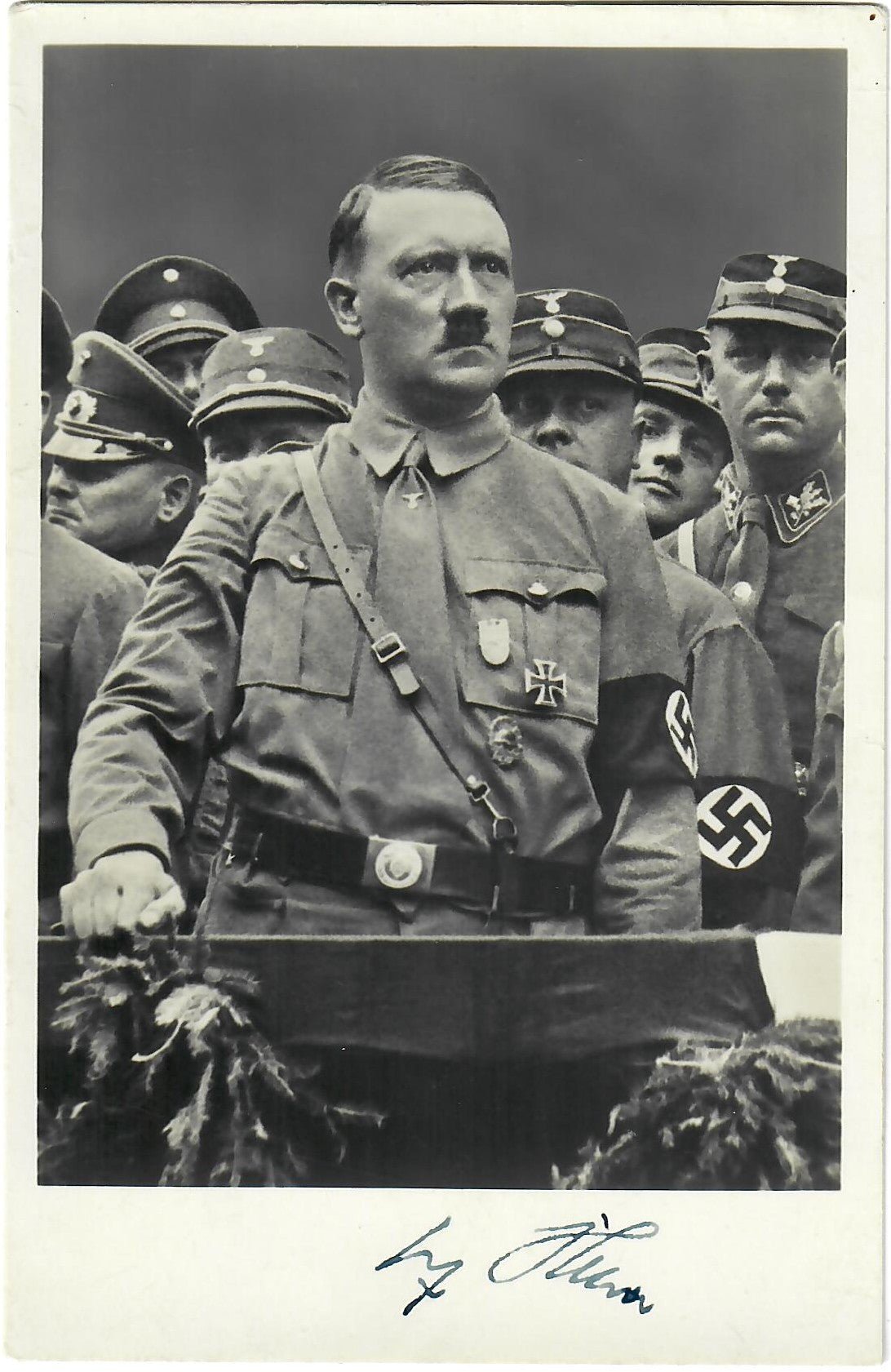 Original German WWII Der Führer Adolf with Sturmabteilung 9cm x 14cm Signed Photo Postcard - Circa 1934 1 Original German WWII Der Führer Adolf with Sturmabteilung 9cm x 14cm Signed Photo Postcard - Circa 1934
