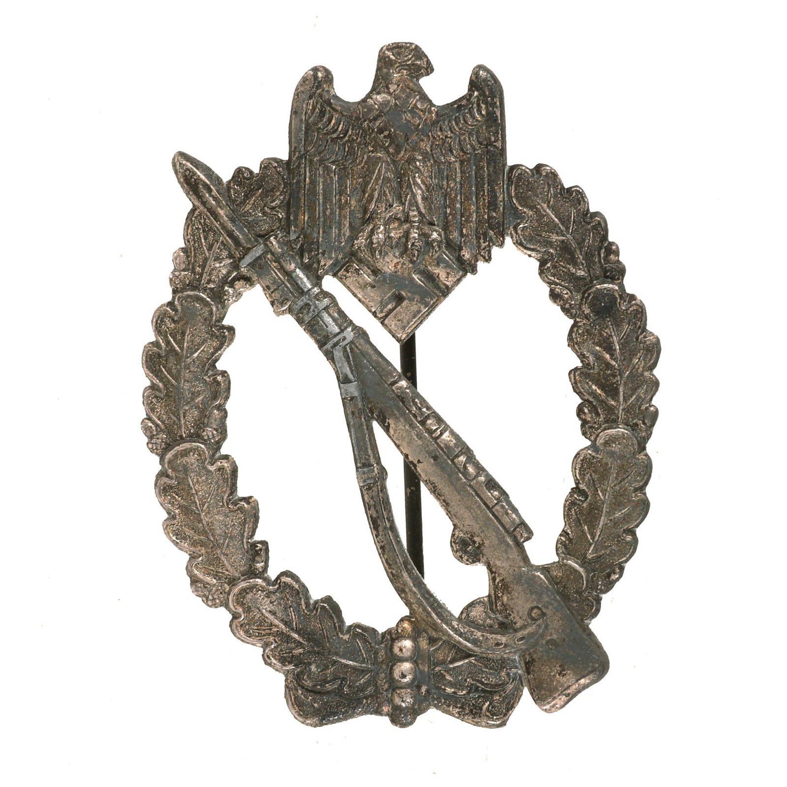 Buy Original German WWII Silver Grade Infantry Assault Badge - Unmarked Solid Back | Original Firearms Antique For Sale