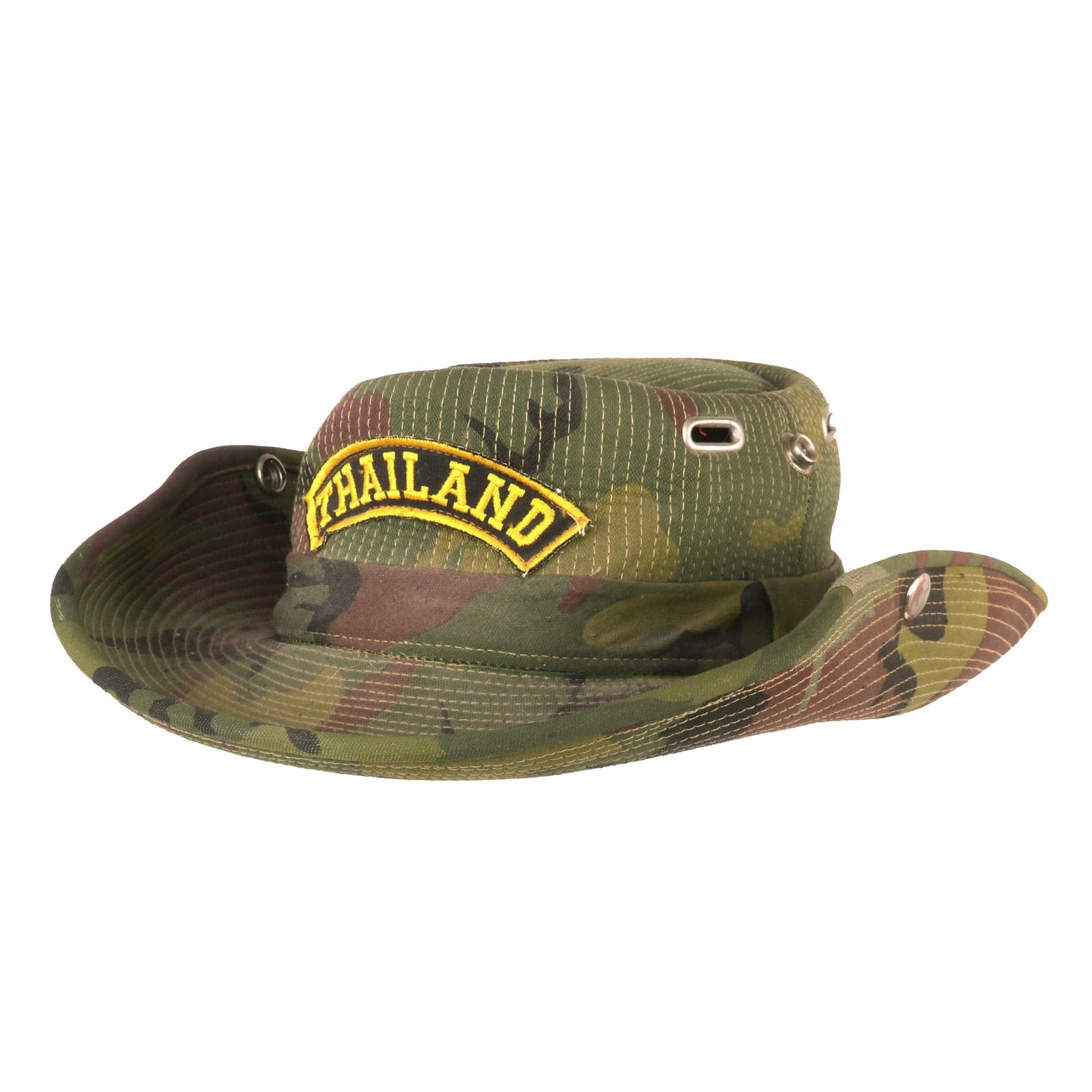 Buy Original U.S. Vietnam War US Army Incountry-Made “Cowboy” Bush Hat with Thailand Patch | Original Firearms Antique For Sale