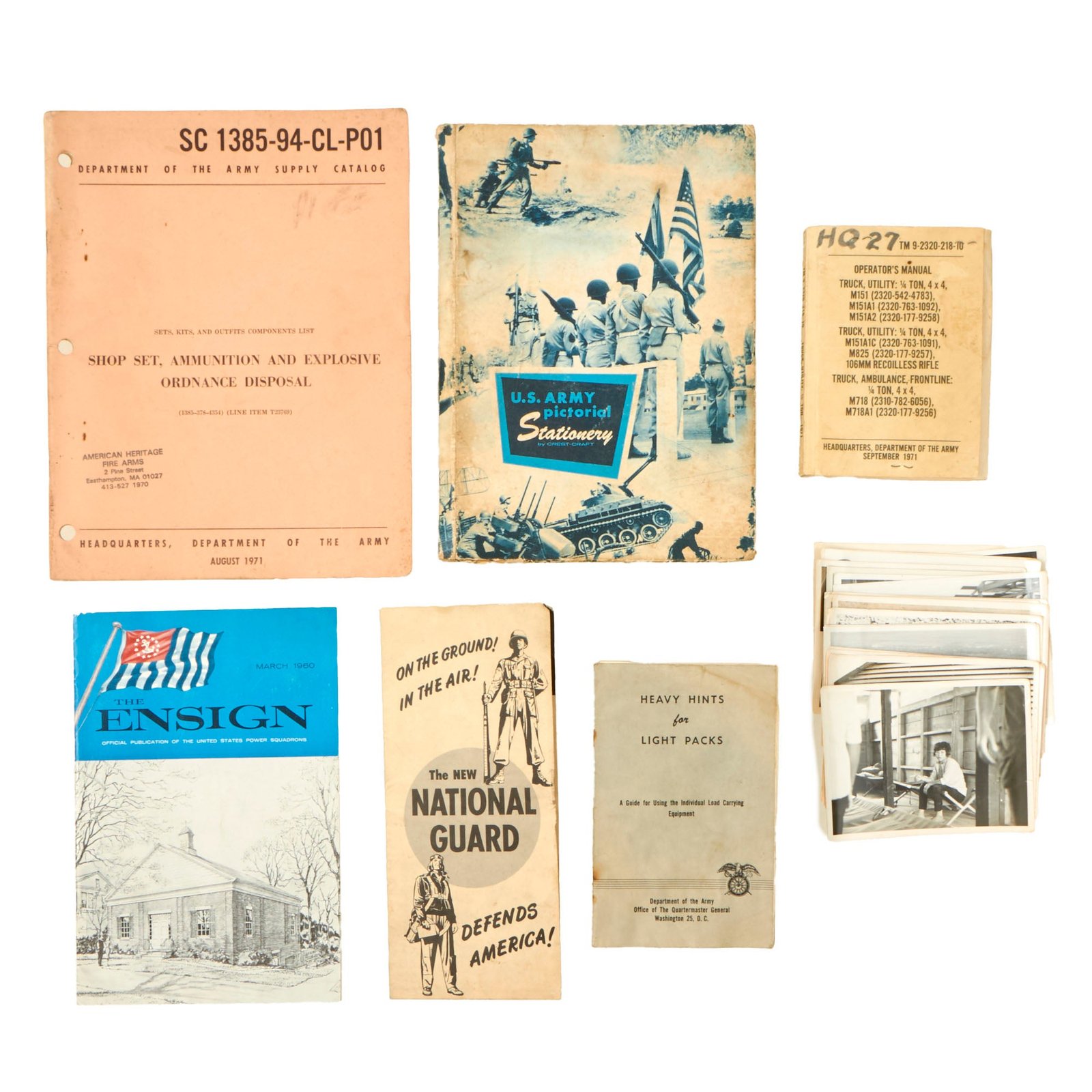 Buy Original U.S. Vietnam War Lot of Army Manuals & Photographs - Explosive Ordnance Disposal | Original Firearms Antique For Sale