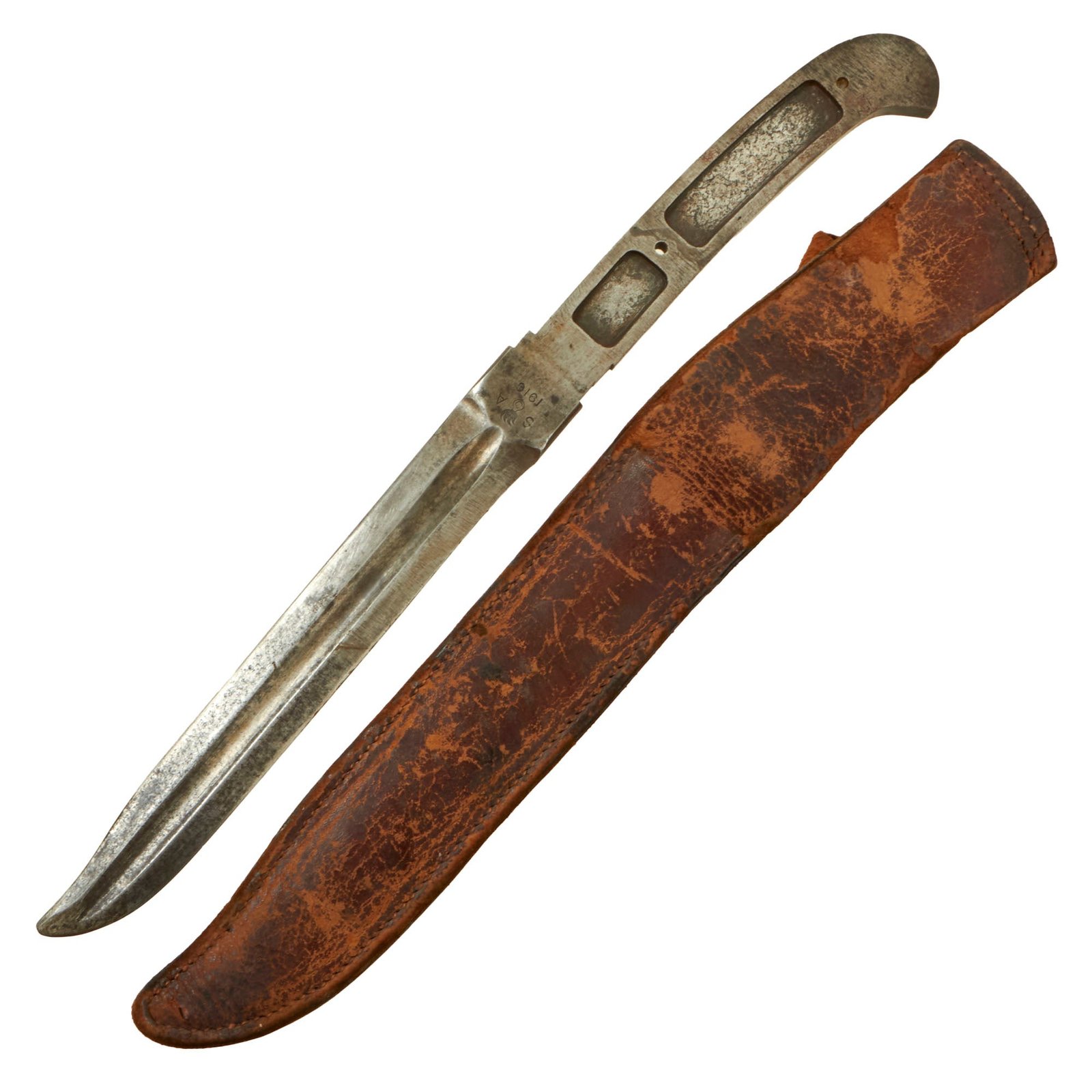 Buy Original U.S. WWI Model 1913 Cavalry “Patton” Saber by Springfield Armory Dated 1916 with Scabbard - Rare WWII Cut Down Fighting Knife - No Grips | Original Firearms Antique For Sale