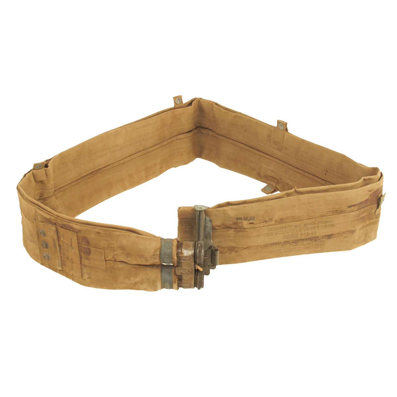 Buy Original U.S. WWII M1926 D-Day Inflatable Flotation Belt Life Preserver by Hood Rubber - Dated December 1945 | Original Firearms Antique For Sale