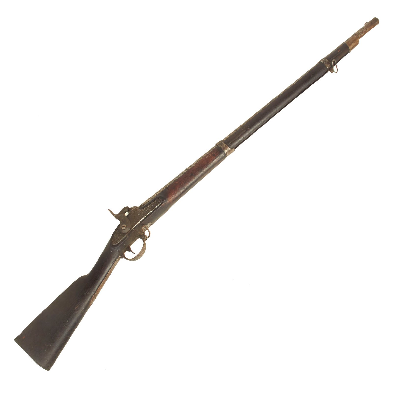 Buy Original U.S. Civil War Springfield M1842 Percussion Musket by Harpers Ferry in "As Found" Condition - dated 1854 | Original Firearms Antique For Sale