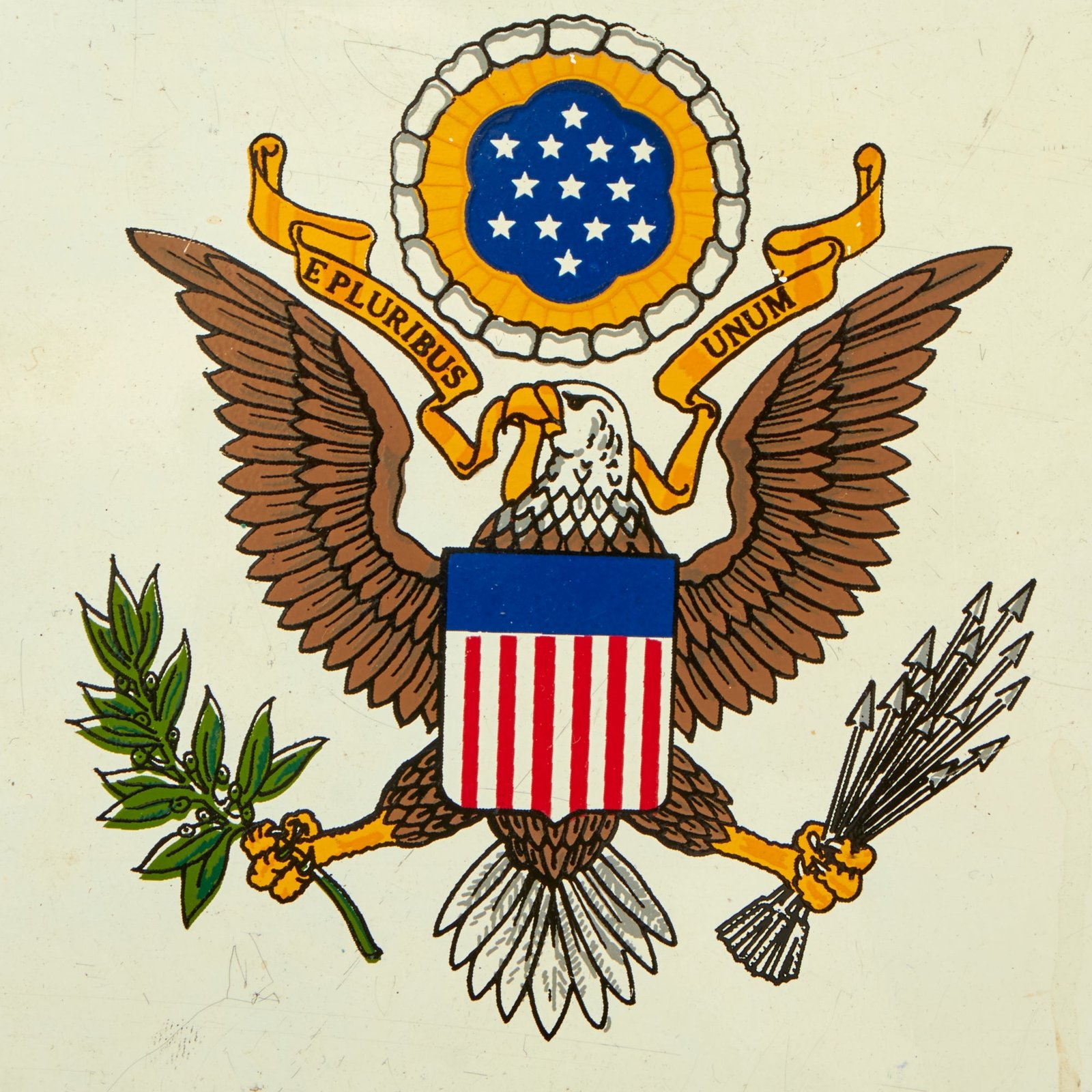 Buy Original U.S. Vietnam War Era Assistant Secretary of the Army Vehicle Pennant Plate with Painted Eagle Seal - 5⅞ x 8⅞” | Original Firearms Antique For Sale